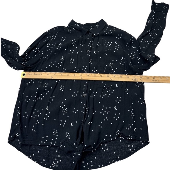 Rails Noemi Star Print Long Sleeve Black Galaxy Shirt Button Front - Picture 11 of 14